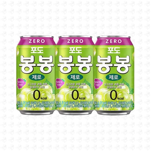 해태음료 포도 봉봉 제로 340ml (3개)_이미지