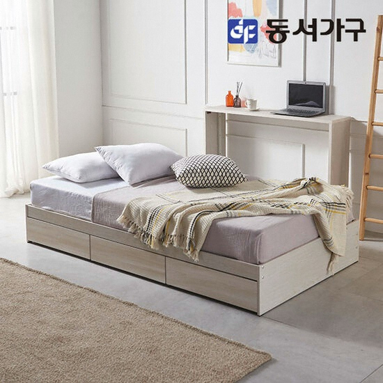 동서가구 이즈 로벨 A형 수납 침대 SS (40T라텍스독립)_이미지