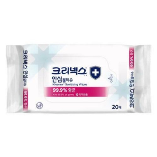 유한킴벌리 크리넥스 안심 물티슈 리필형 20매 (15팩)