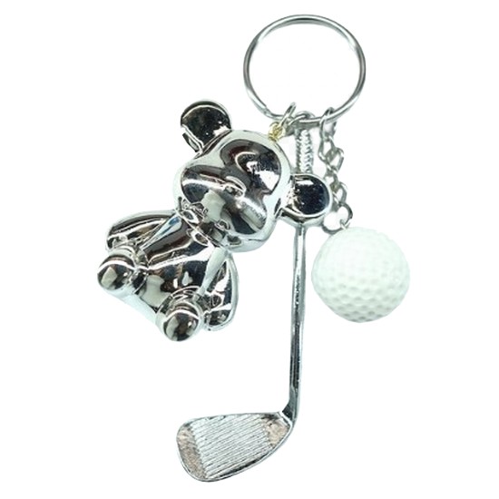 mcuru 키치X베어 골프 열쇠고리 키링 (실버)_이미지