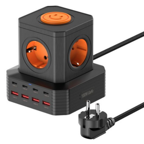 아임커머스 UM2 5구 16A 메인스위치 100W USB 타워형 멀티탭 (2m)_이미지