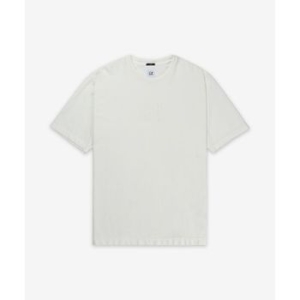 CP컴퍼니 남성 택팅 피케 자수 로고 반소매 티셔츠 화이트_18CMTS133A006263G1035100053S00B2V0020