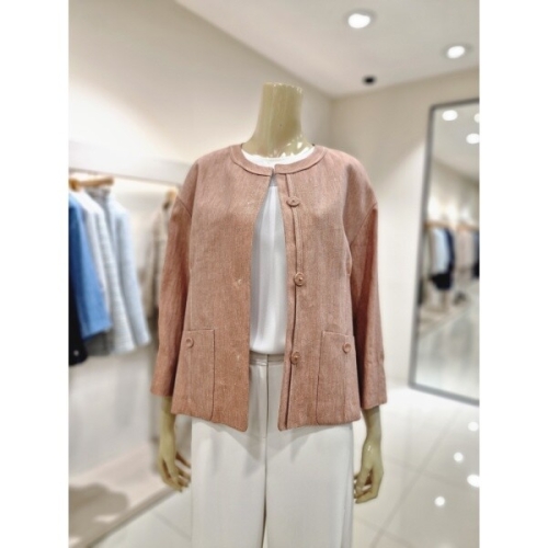 에포크 버튼 포인트 린넨 재킷 BR4A0JK051/터키석 _DG