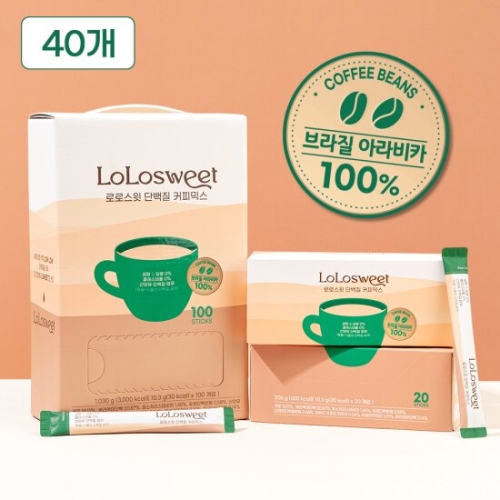 [불명] 로로스윗 단백질 스테비아 커피믹스 20개입 (2개)_이미지