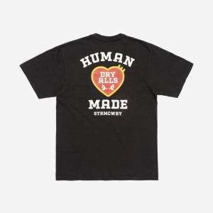 HUM 휴먼 메이드 그래픽 티셔츠 07 블랙 an Made Graphic T-Shirt 07 Black 270042_이미지