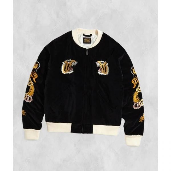 아웃스탠딩 VELVET SOUVENIR JACKET_BLACK 255420
