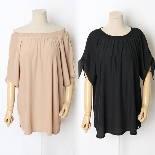 아이우먼 빅사이즈사랑해요 9692L203 쉬폰 나비 오프숄더 HG_이미지