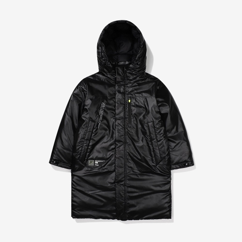 FILA KIDS FK2JKF4401M BLK 아동 퍼포먼스 광택 후드 벤치 코트 자