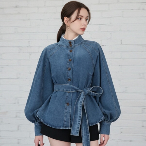 리블리크 /라에 스트랩 벌룬 데님 자켓_RF1BL008