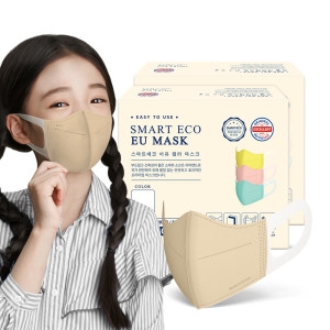 국산 새부리형일회용 EU마스크 어린이용 베이지 100매