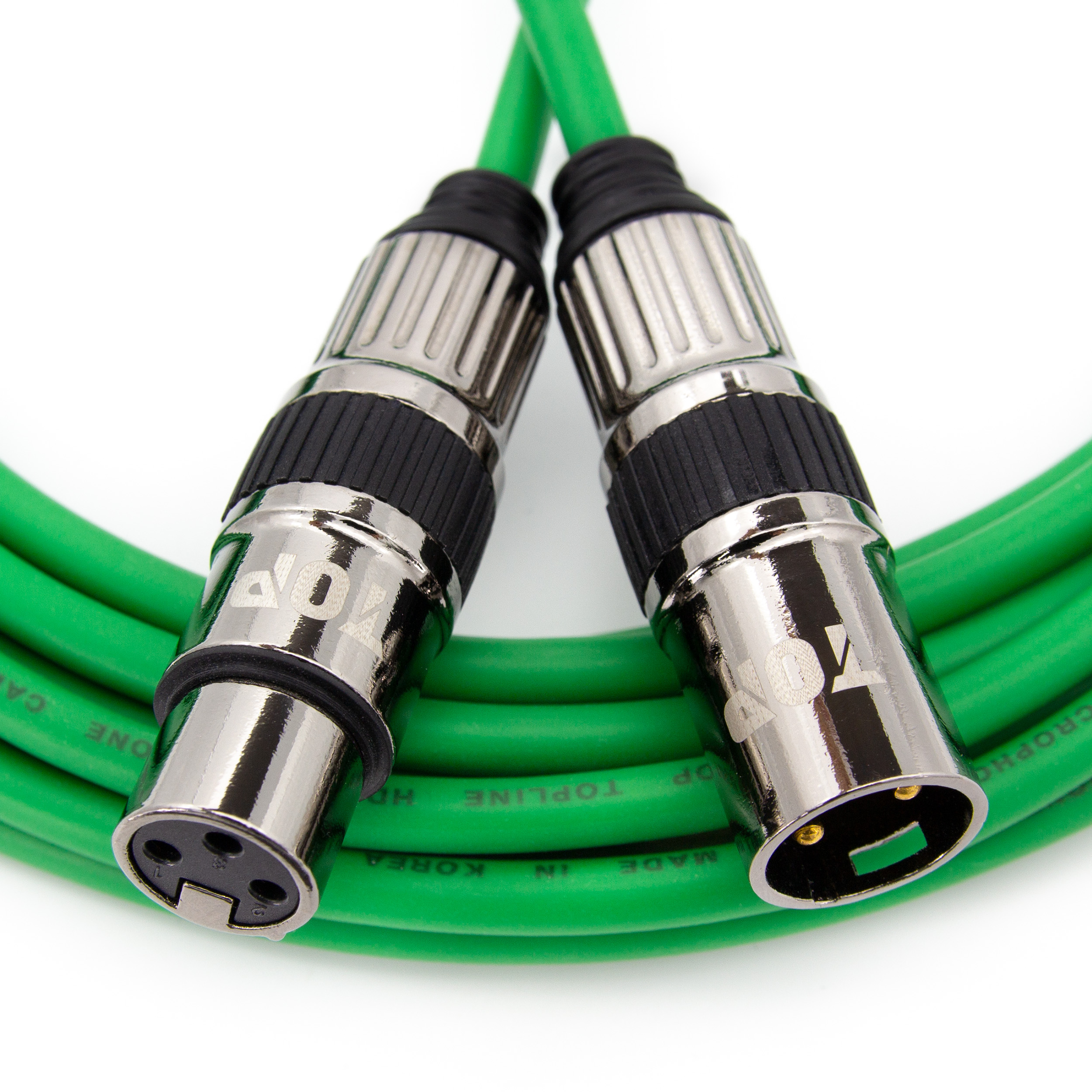 탑라인에이치디 HDTOP XLR 암수 마이크 연장 케이블 메탈그린 (5m, HT-TP6878)_이미지