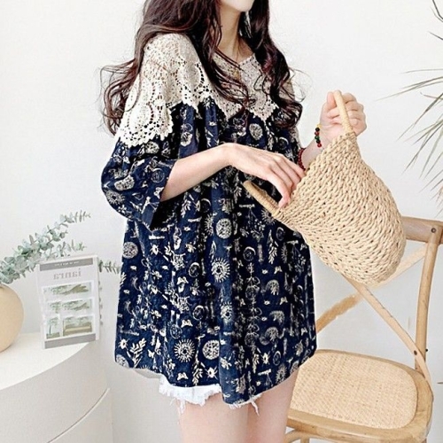 페이지플린 하프레이스나염블라우스S5BBL010C 507863_이미지