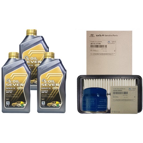 에쓰오일 세븐 골드 #9 C2&C3 5W30 3L + 순정필터 기아 올뉴 모닝 TA 가솔린_이미지
