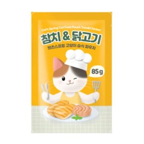 캣츠스프링 고양이 습식 참치&닭고기 85g