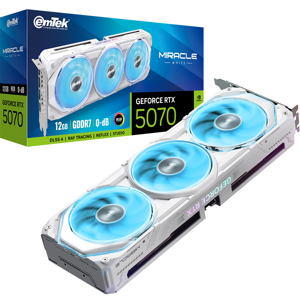 이엠텍 지포스 RTX 5070 MIRACLE WHITE D7 12GB
