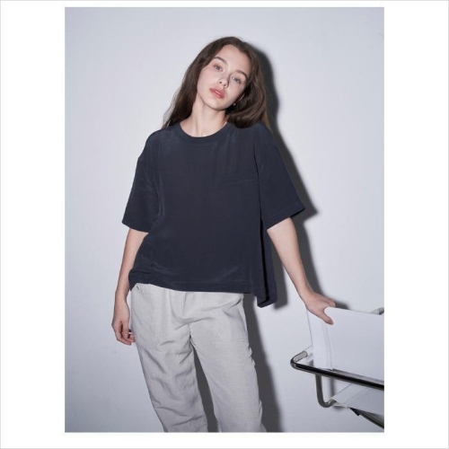 올리비아로렌 HC04 언발란스 인견 블라우스 VOCNS5M6116_이미지
