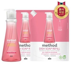 LG생활건강 메소드 핑크 용기 532ml + 핑크 리필 1L 2개
