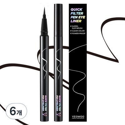 여우화장대 퀵필터 펜 아이라이너 0.5g (6개)