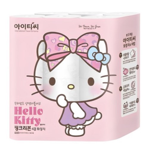  헬로키티 핑크리본 20m (24롤) [3팩]