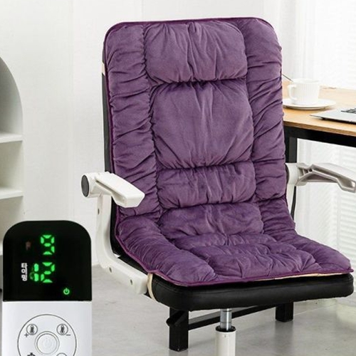 자카이 사무실 등받이 일체형 온열 시트 퍼플 전기방석