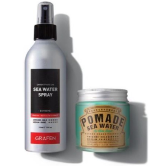 그라펜 해수 포마드 헤어왁스+스프레이 2종 세트_이미지