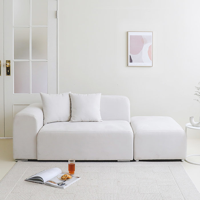 홈앤픽 퍼리든 뮤즈 패브릭 소파 2인용 (스툴포함)_이미지