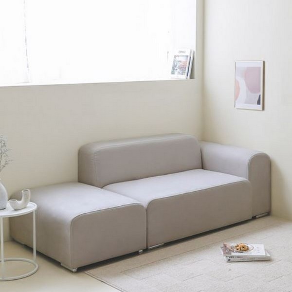 홈앤픽 퍼리든 뮤즈 패브릭 소파 2인용 (스툴포함)_이미지