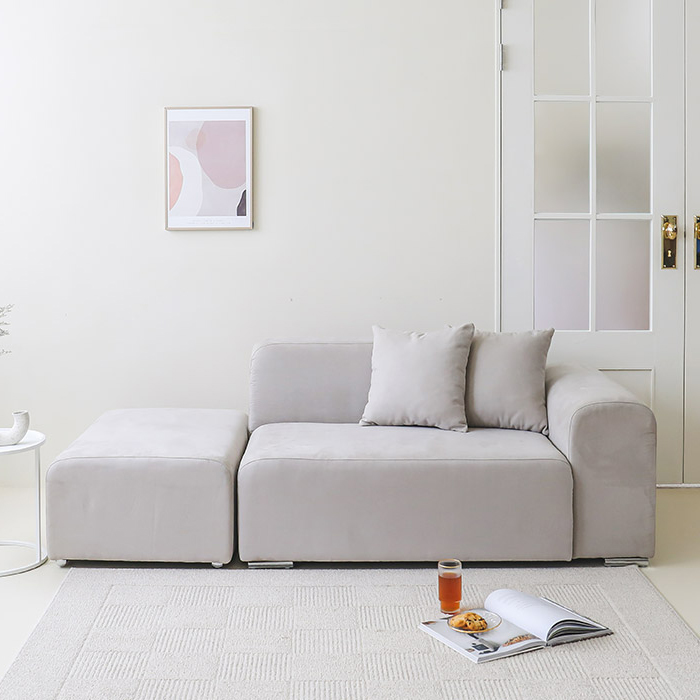 홈앤픽 퍼리든 뮤즈 패브릭 소파 2인용 (스툴포함)_이미지