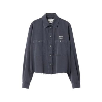 미우미우 박시 핏 라이트 데님 셔츠 FUMO 151834152_이미지