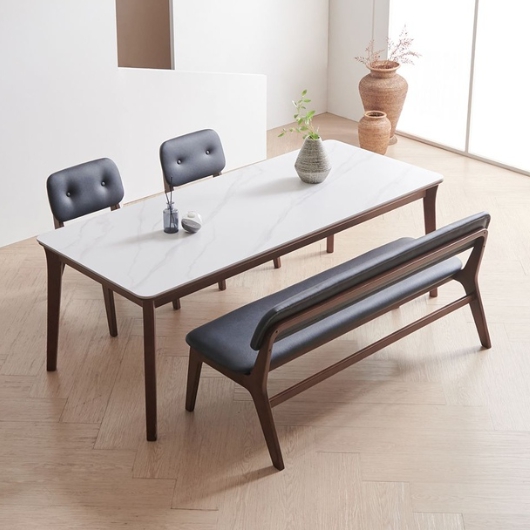 라로퍼니처 롤랑 포세린 통세라믹 낮은 식탁 1900 (의자2개+벤치1개)_이미지