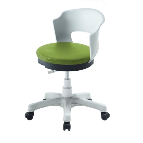 루이 원형 화이트 등받이형 진찰용 의자