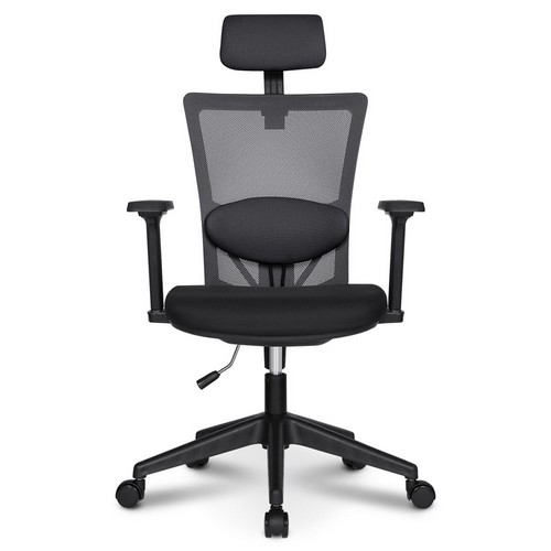 체어포커스 네오와이드 프리미엄 대요추헤더형 조절팔 블랙바디 책상의자 (메쉬좌판)_이미지