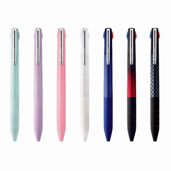 미쓰비시 유니 제트스트림 슬림 컴팩트 SXE3 JSS 3색 멀티펜 0.5mm (4개)_이미지