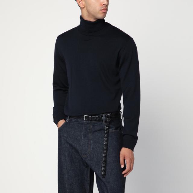 로베르토 COLLINA 253M01003WO/R ROBER-M0109 Black wool turtleneck sweater_이미지