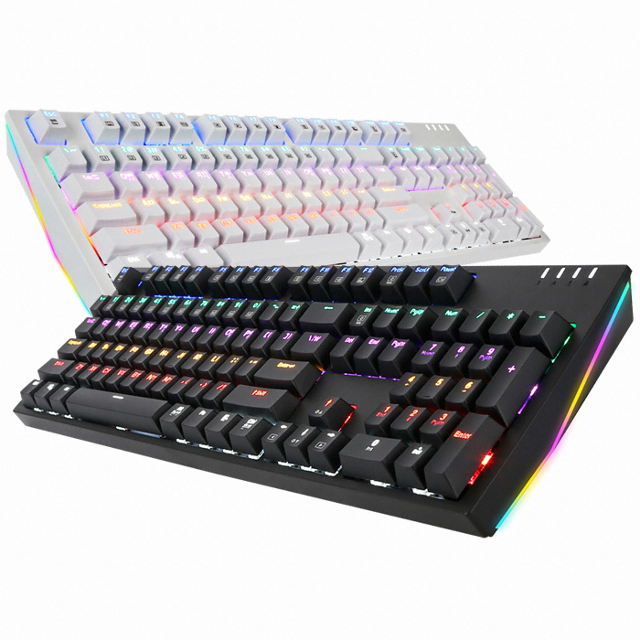 COX CK777 V광축 완전방수 교체축 사이드 RGB 게이밍 (화이트, 넌클릭)_이미지