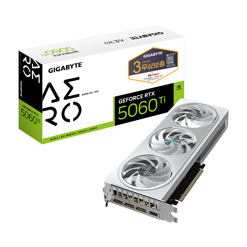 GIGABYTE 지포스 RTX 5060 Ti AERO OC D7 16GB 피씨디렉트