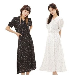 지에스지엠 체이스컬트 여성 플라워 퍼프 블라우스 2컬러