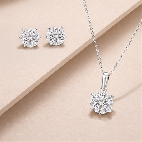 메종드쉬 모이사나이트 세트 귀걸이 목걸이 BMS015_이미지