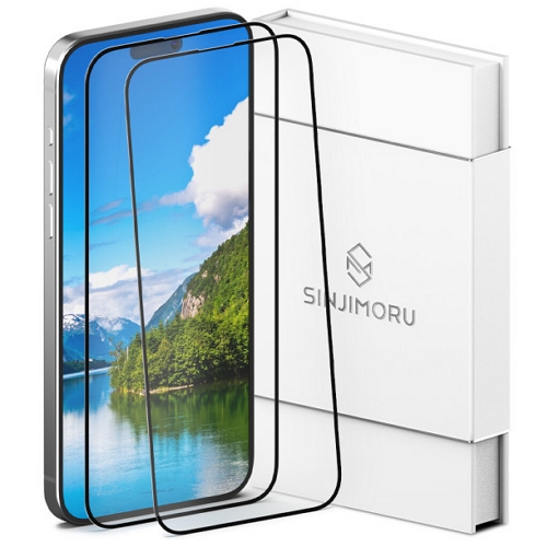 신지모루 아이폰15 프로 신지글래스 하이브리드 풀커버 보호필름 (액정 2매)_이미지