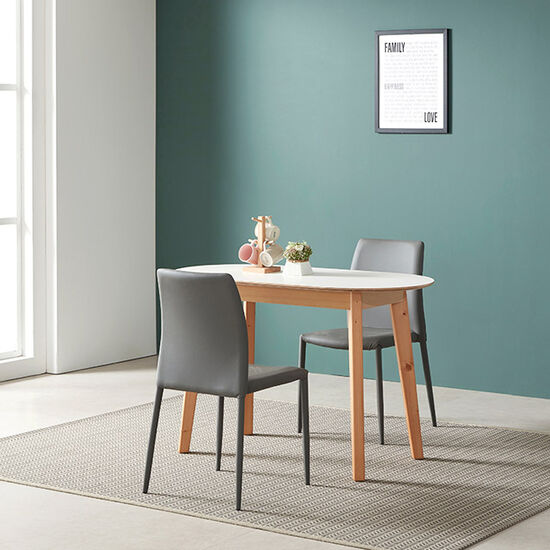 디자이너스룸 스페이스 타원 식탁 1200 (디아의자2개)_이미지