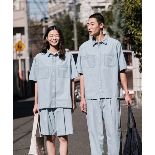 DIEMS 오버핏 워싱 데님 셔츠_블루 오버핏 _LDSWB03OSL