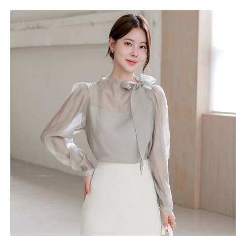 긴팔버전 로이샤 리본 타이 블라우스1147400