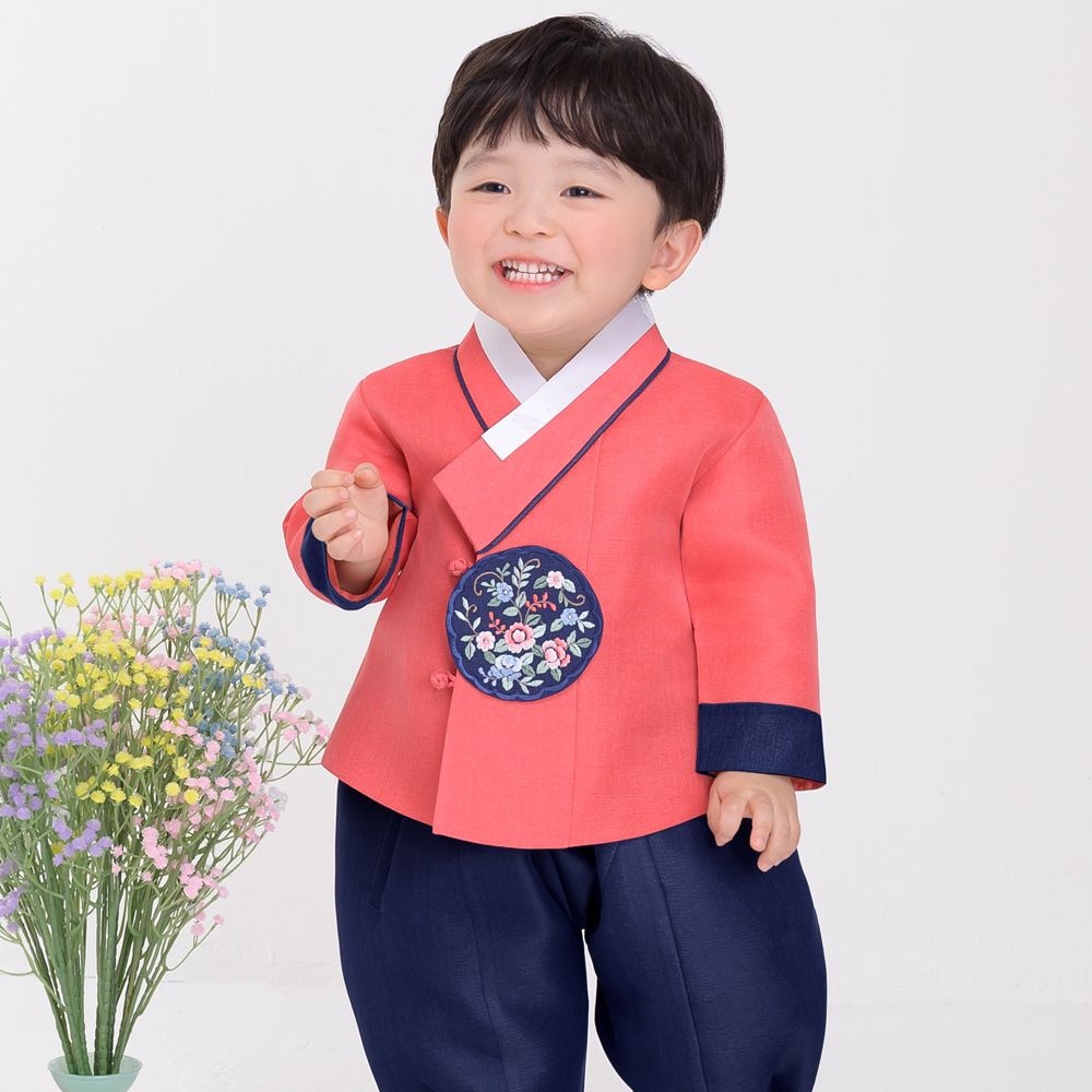 QT20018-작은홍시 남아 유아 아기 생활한복