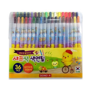 동아 노랑병아리 샤프식 색연필 (36색)_이미지
