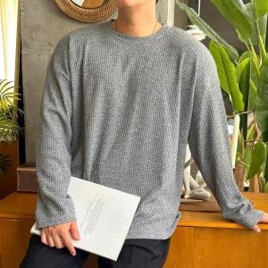 셀러허브 남자 FW 빅사이즈 남친룩 U넥 와플니트 티셔츠 S17903673_이미지