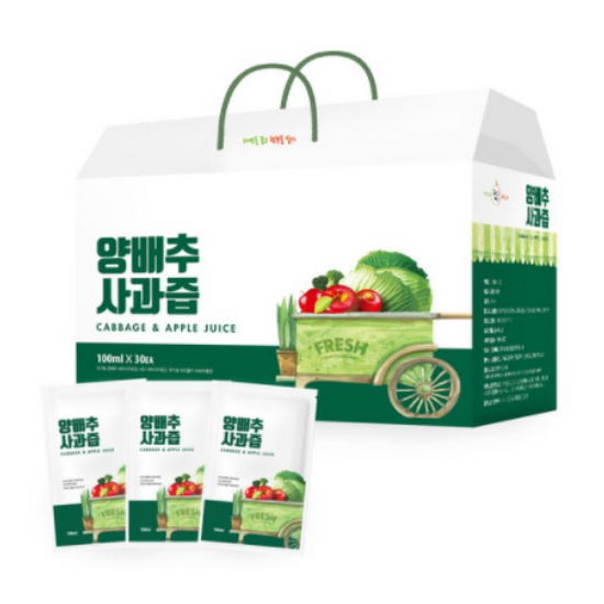 유기농마루 양배추사과즙 100ml 30포 (1개)