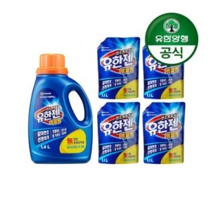 유한젠 산소계표백제 액체형 1.4L + 리필 1.1L (본품1개+리필4개)_이미지