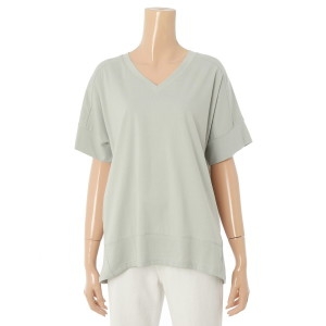 Ab.f.z V넥 루즈핏반팔롱디셔츠 APX2HK56F_이미지