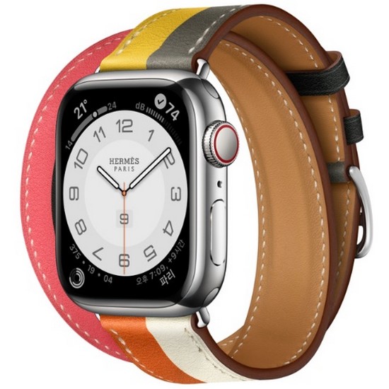 APPLE 워치 시리즈8 에르메스 41mm Cellular 실버 스테인리스 스틸 (Casaque 더블투어)