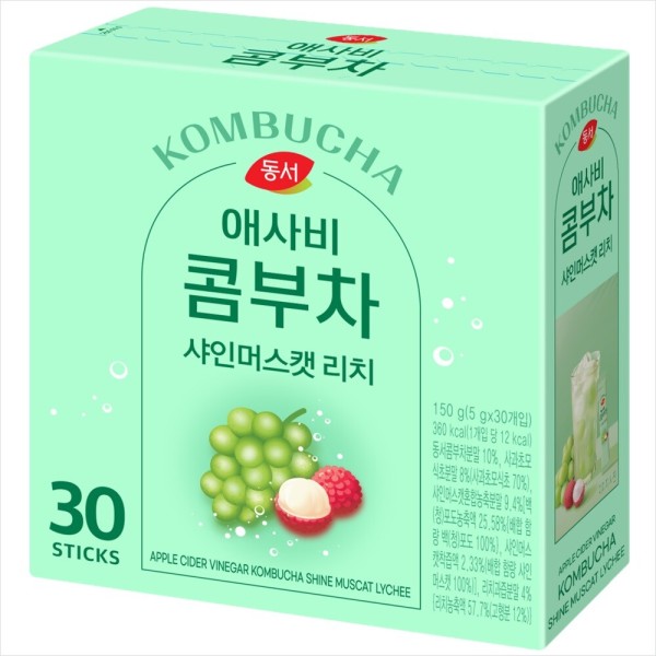 동서식품  애사비 콤부차 샤인머스캣 리치 30개입